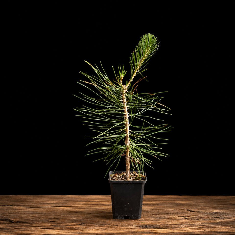 pinus thunbergii (pino negro japonés) Plantón de Pinus thunbergii (Pino Negro Japonés) de 36 cm en maceta negra, ideal para bonsái