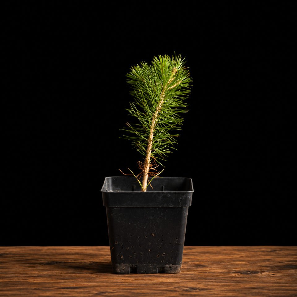 pinus thunbergii (pino negro japonés) Pino Negro Japonés bonsái semi-cascada natural, Pinus thunbergii, plantón para bonsái exterior