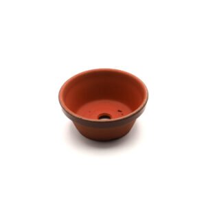 Maceta japonesa redonda de terracota para cultivo de bonsáis. 12,5 cm.