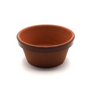 Maceta japonesa redonda de terracota para cultivo de bonsáis. 18,5 cm
